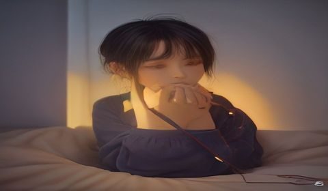 iPhone手机屏幕显示MX Player播放美剧画面，底部有清晰的中文字幕，室内昏黄灯光追剧氛围